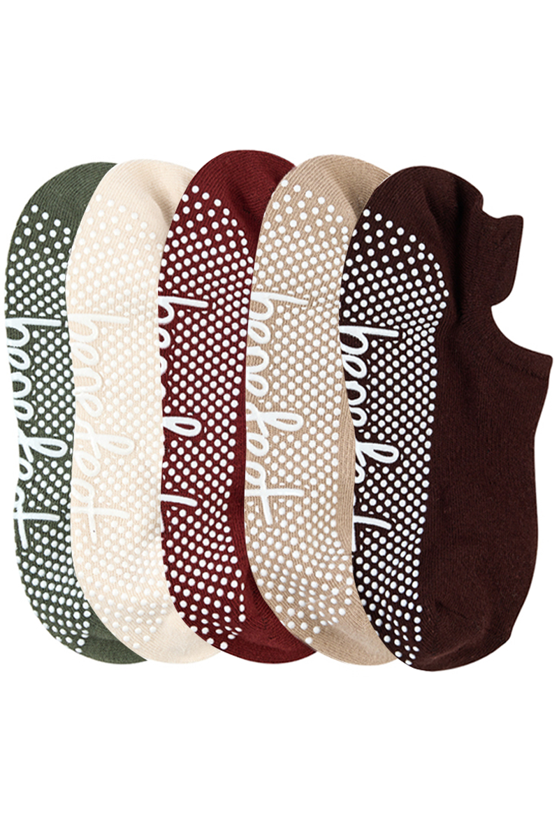 Cotton Grip Socks - 5 Pack- Lightweight