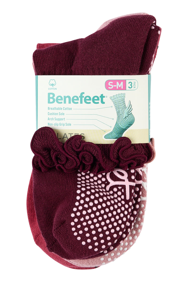 Cotton Frill Grip Socks - 3 Pack- Cushion Sole