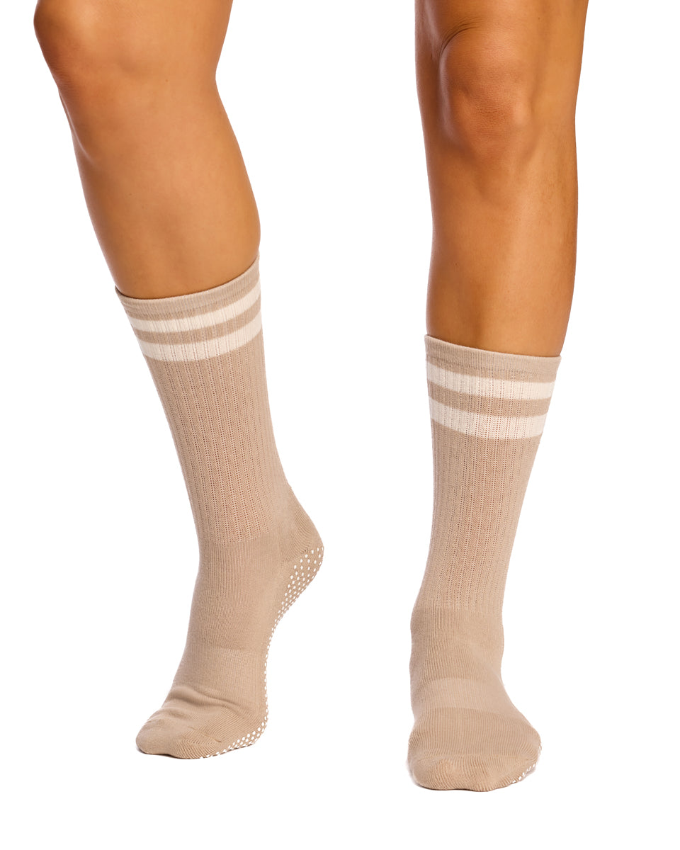 Cotton Retro Grip Socks -3 Pack- Cushion Sole