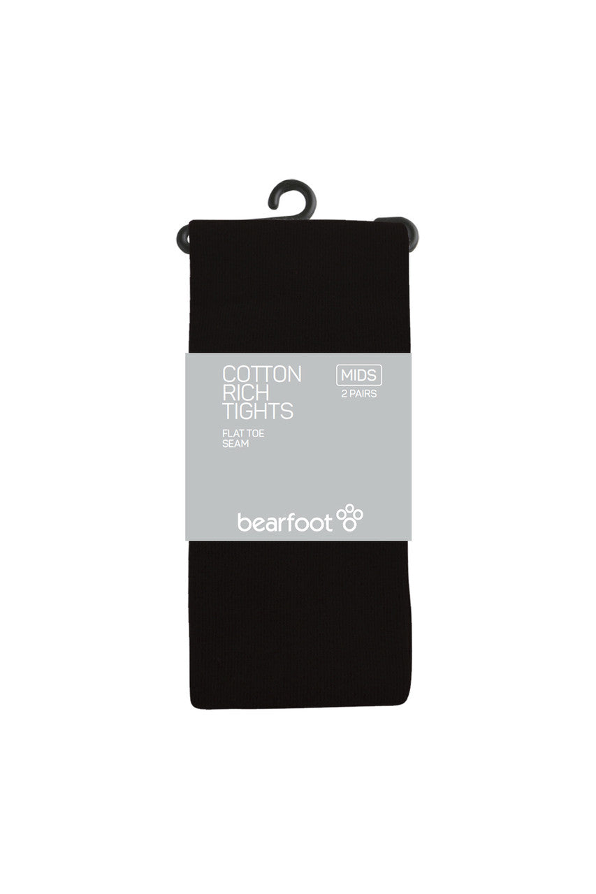 Cotton Rich Tights - 2 Pack- Black