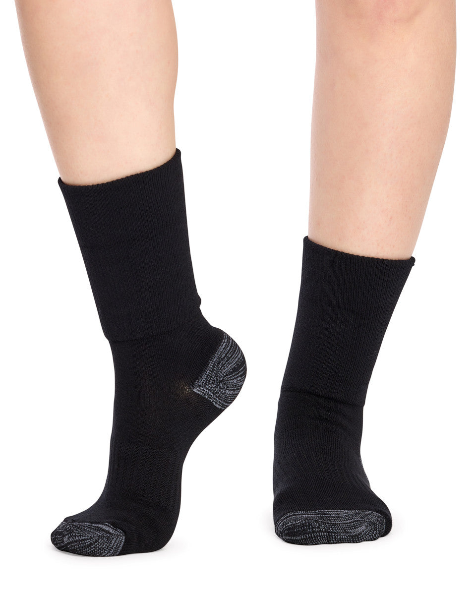 Tough Bamboo Up and Down Socks - 3 Pack- Black