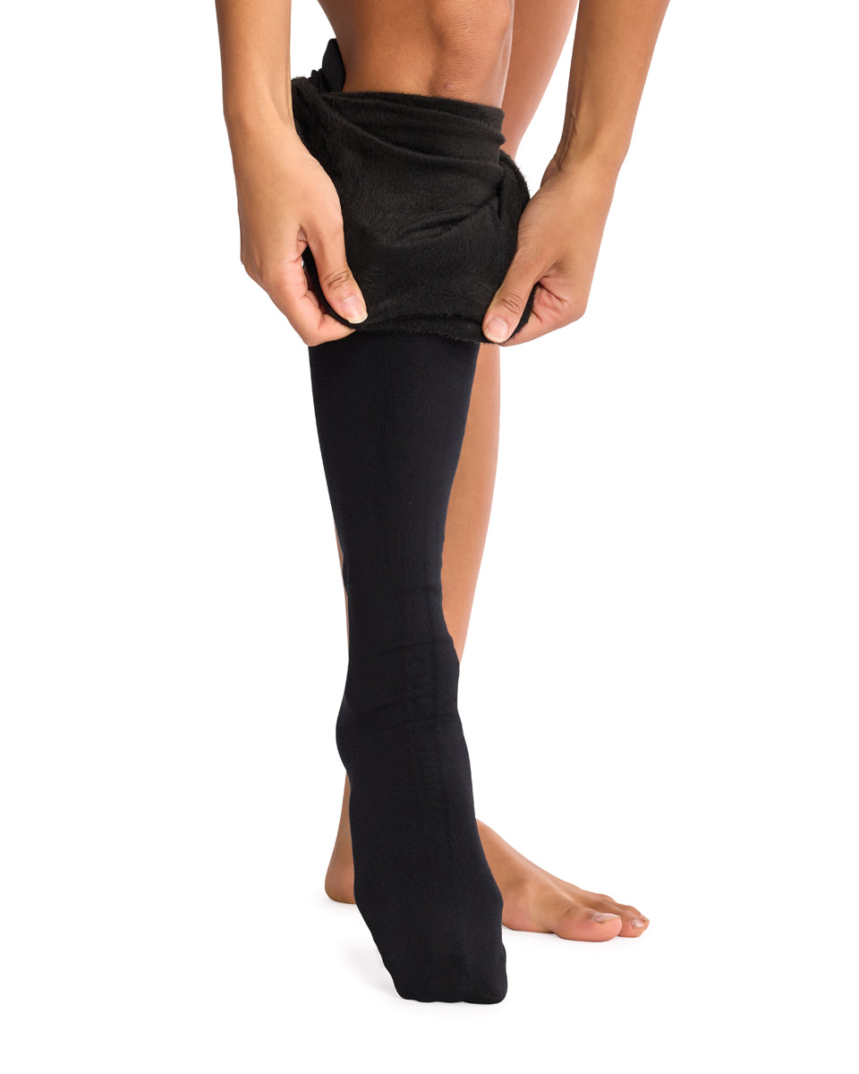 Bamboo Velvet Fleece Lined Thermal Tights- Black