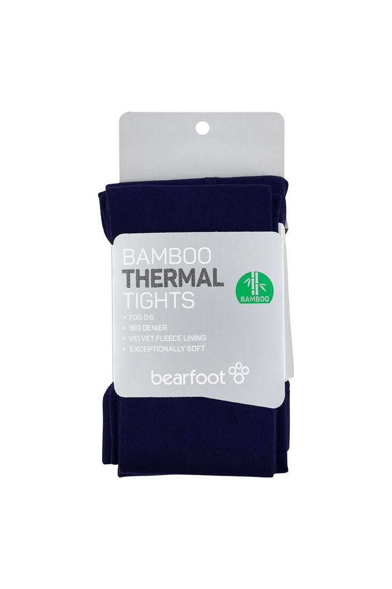 Bamboo Velvet Fleece Lined Thermal Tights- Black