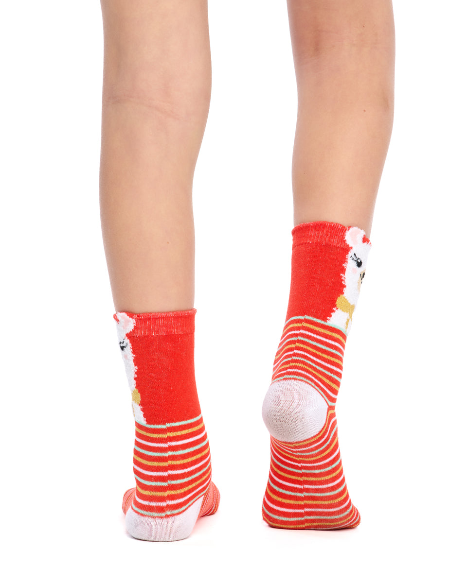 Kid's Cotton Rich Crew socks - 3 Pack - Llama