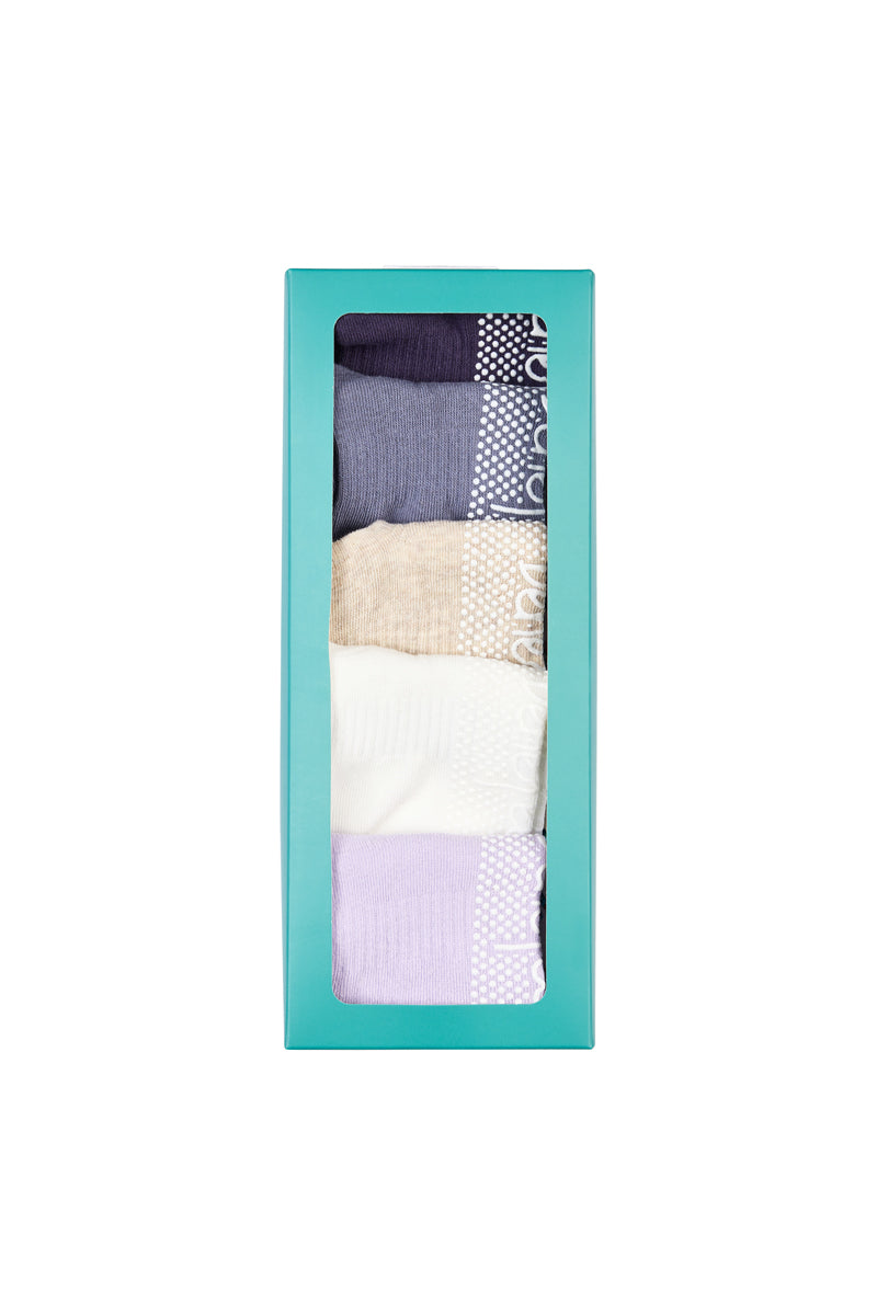 Women's Cotton Pilates No-Show with Non Slip 5 Pack