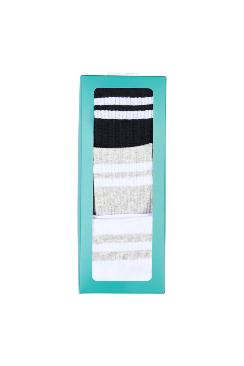 Men's Cotton Crew Pilates Socks 3 Pack - Core Gift Box