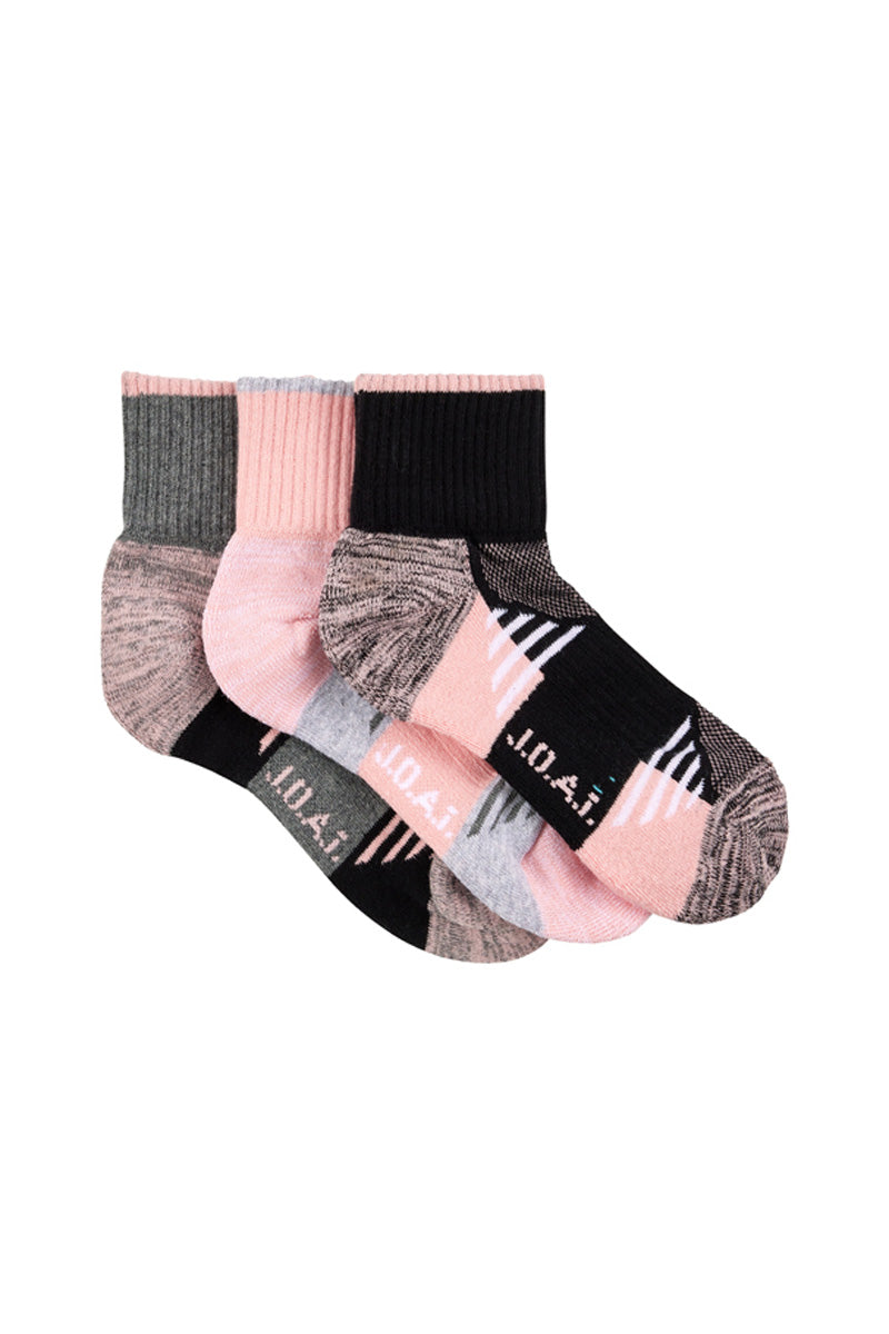 Reinforced Sport 1/4 Crew - 3 Pack- Peach