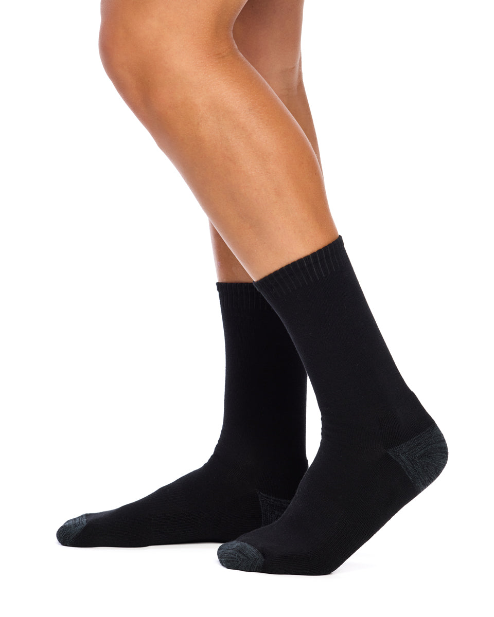 Cotton Top to Toe Comfort - 3 Pack- Cushion Sole- Black