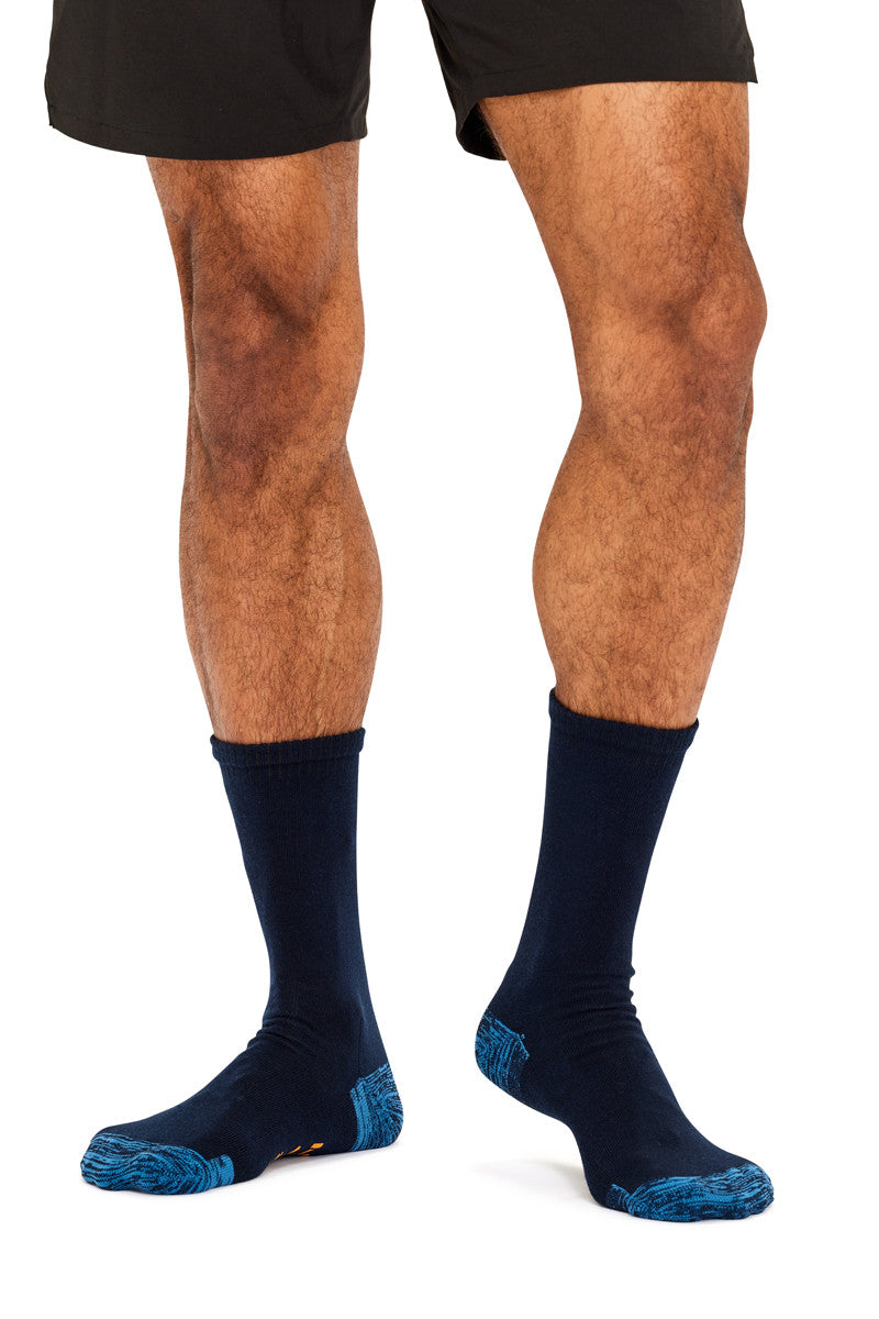 Cotton Top to Toe Comfort - 3 Pack- Cushion Sole- Navy
