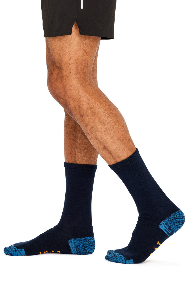 Cotton Top to Toe Comfort - 3 Pack- Cushion Sole- Navy
