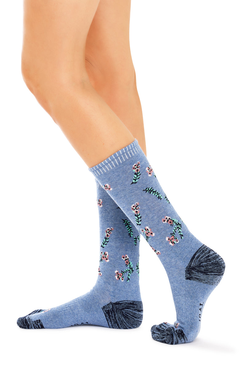 Cotton Top to Toe Comfort - 3 Pack -Cushion Sole- Floral