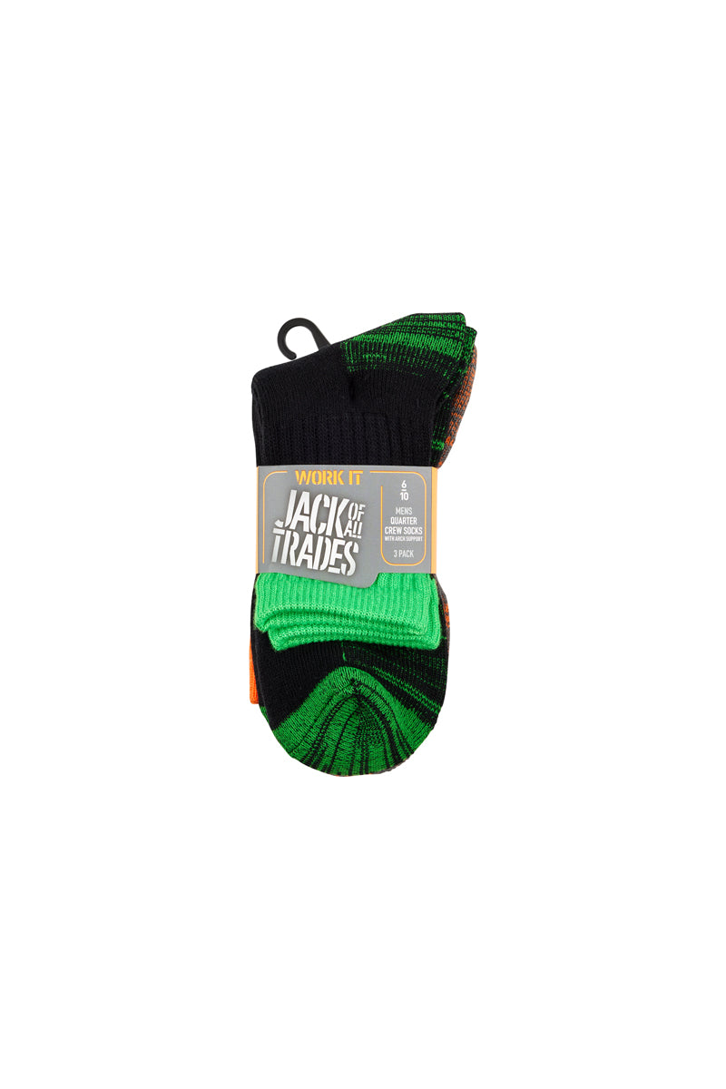 Work It 1/2 Crew- 3 Pack- High Vis