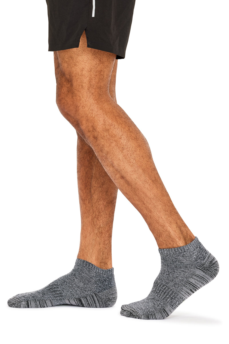 Men's Bamboo Low Cut Action Socks with Arch Support- 3 Pack- Twisted Yarn