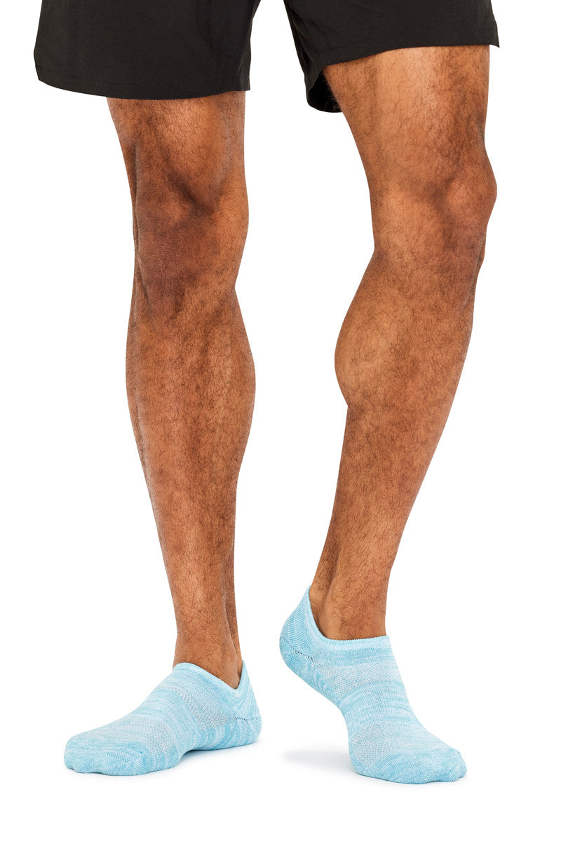 Men's Cotton No Show Active Socks - 3 Pack- Space Dye