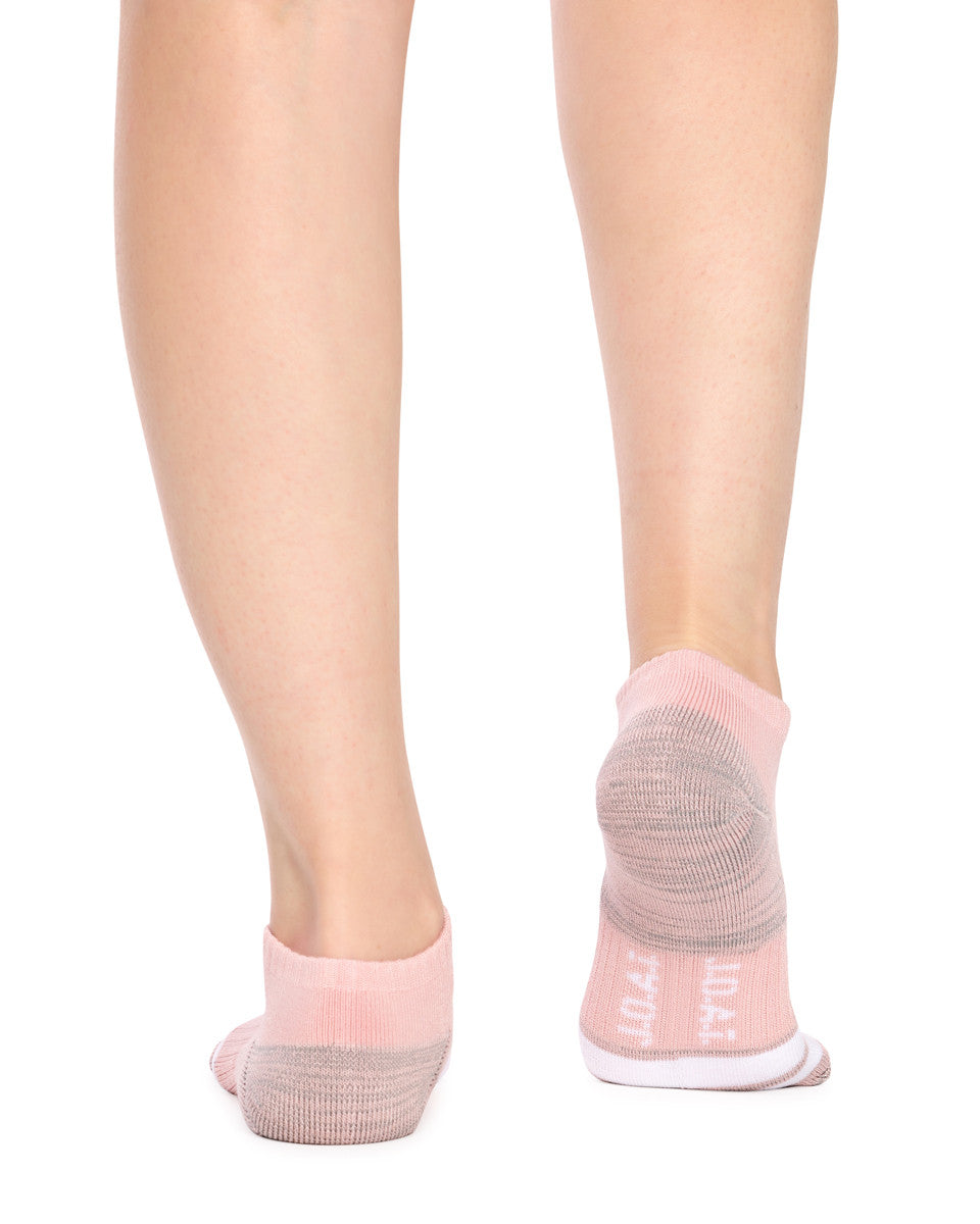 Kid's Bamboo Low Cut Action Socks with Arch Support- 3 Pack - Assorted Pinks