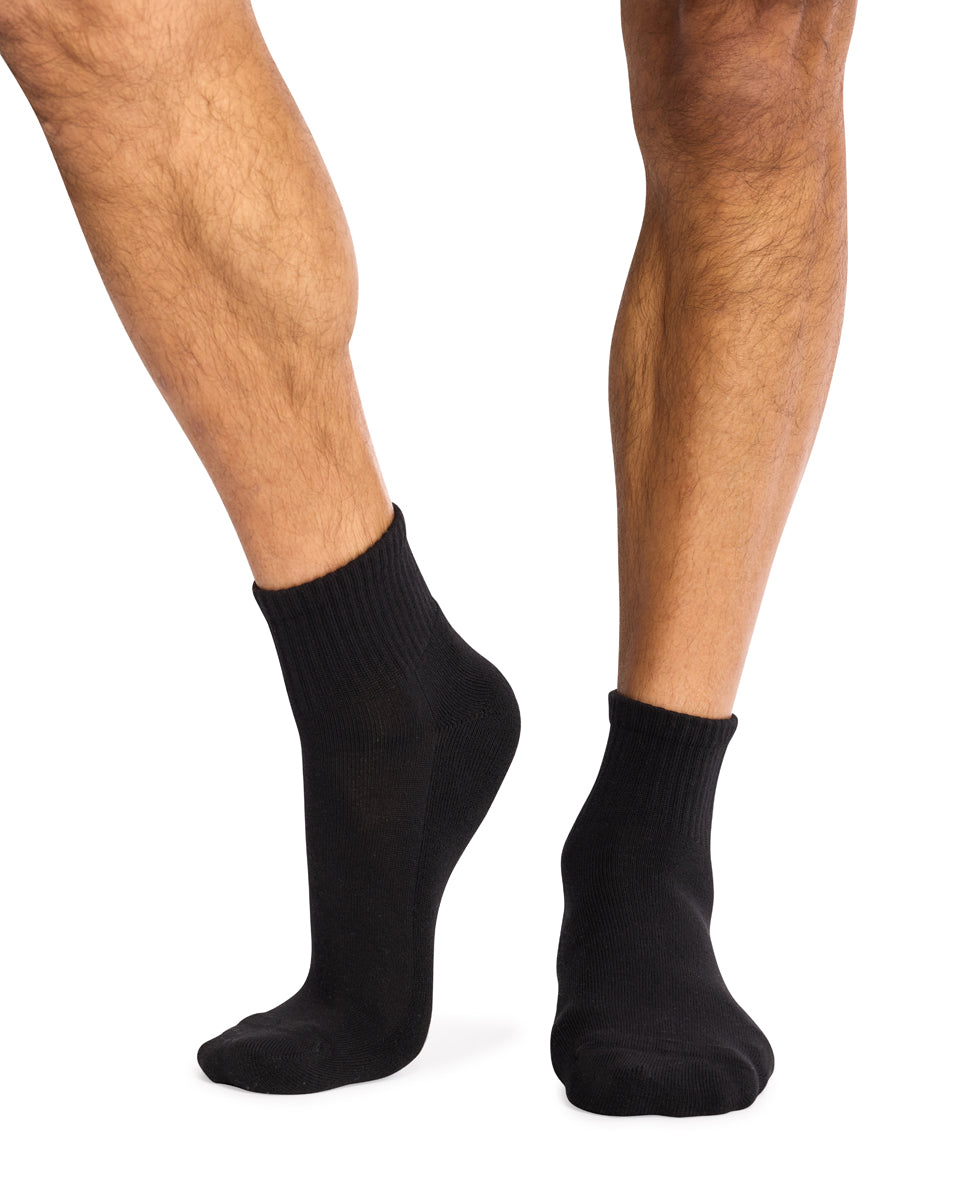 Sport 1/4 Crew- 4 Pack - Black
