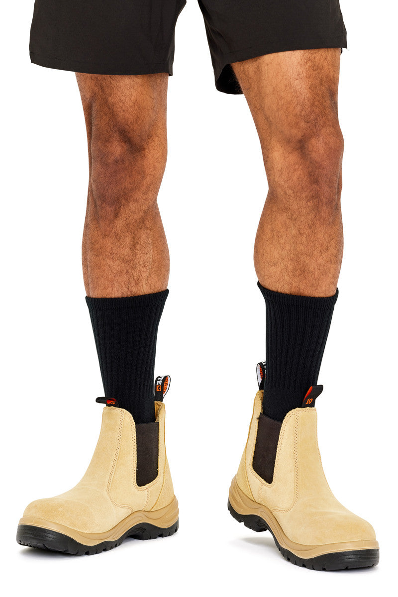 Men's Reinforced Work Socks - Black & Charcoal - 3 Pack