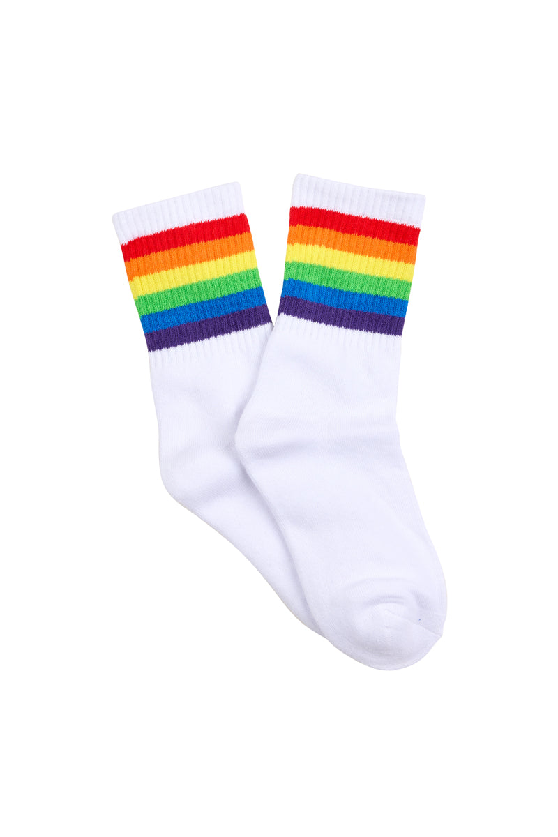 Pride Sporty Quarter Socks- White