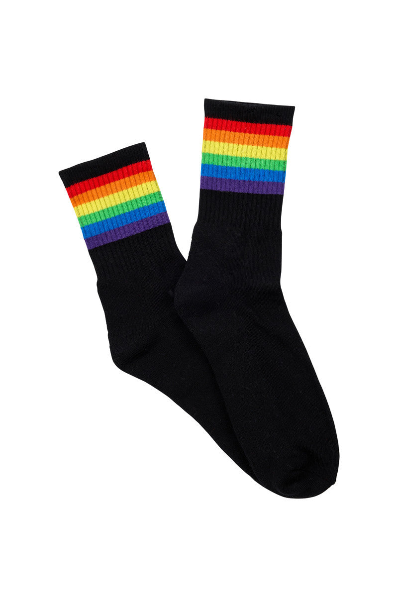Pride Sporty Quarter Socks- Black