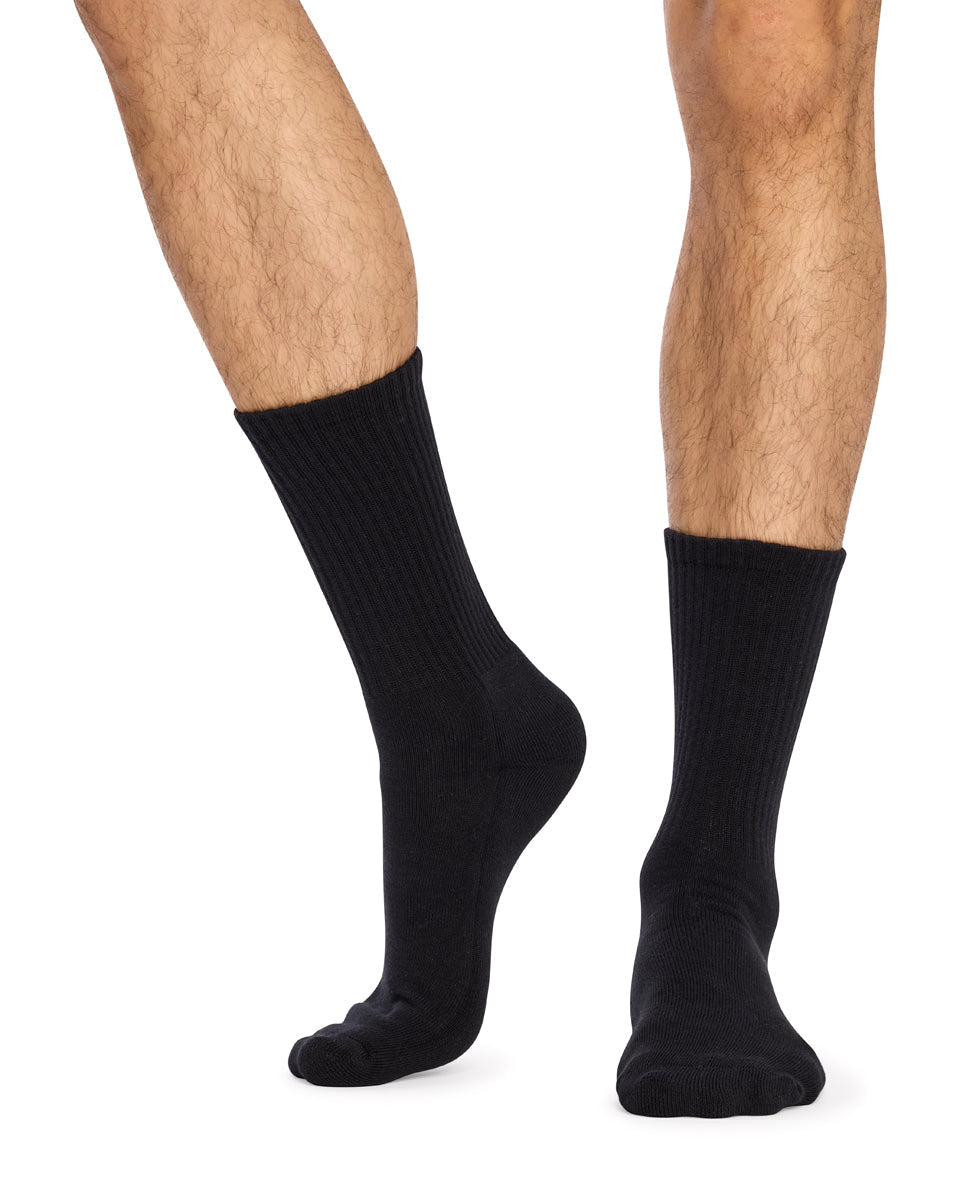 Men's Cotton Rich Crew Sport Style Socks with Cushion Foot- 3 Pack