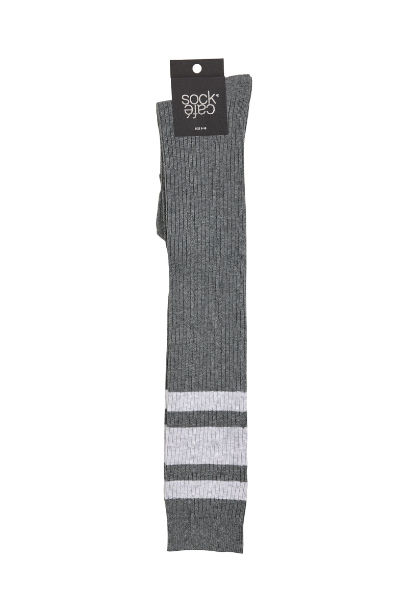 Over the Knee Socks- Preppy- Charcoal Marle