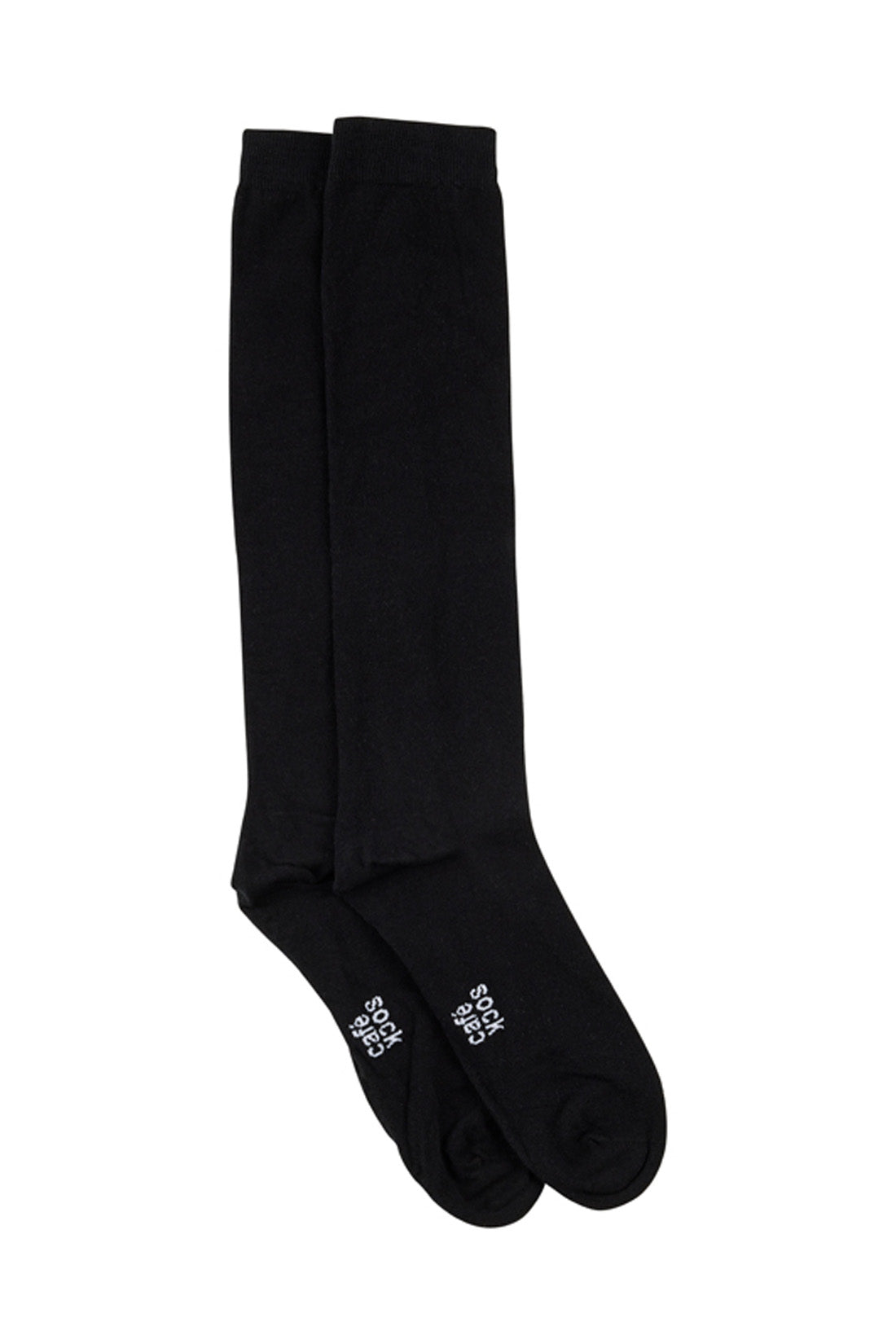 Fine Cotton Plain Knit Knee High Socks - 2 Pack