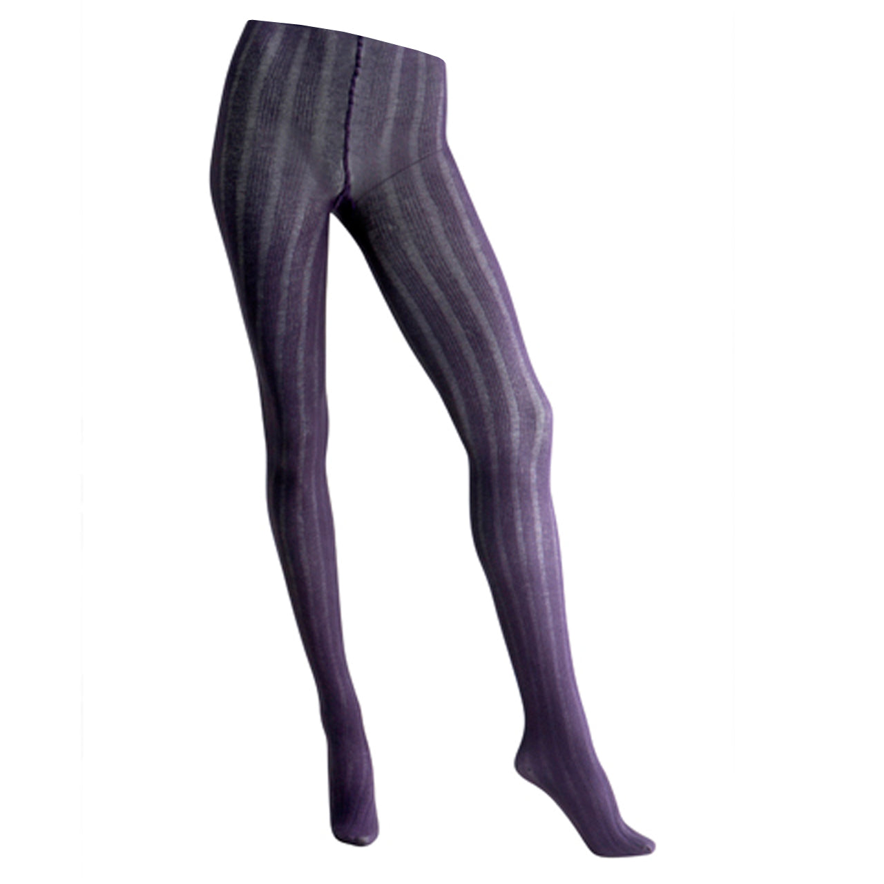 Italian 125 Denier Ribbed Tights - Purple