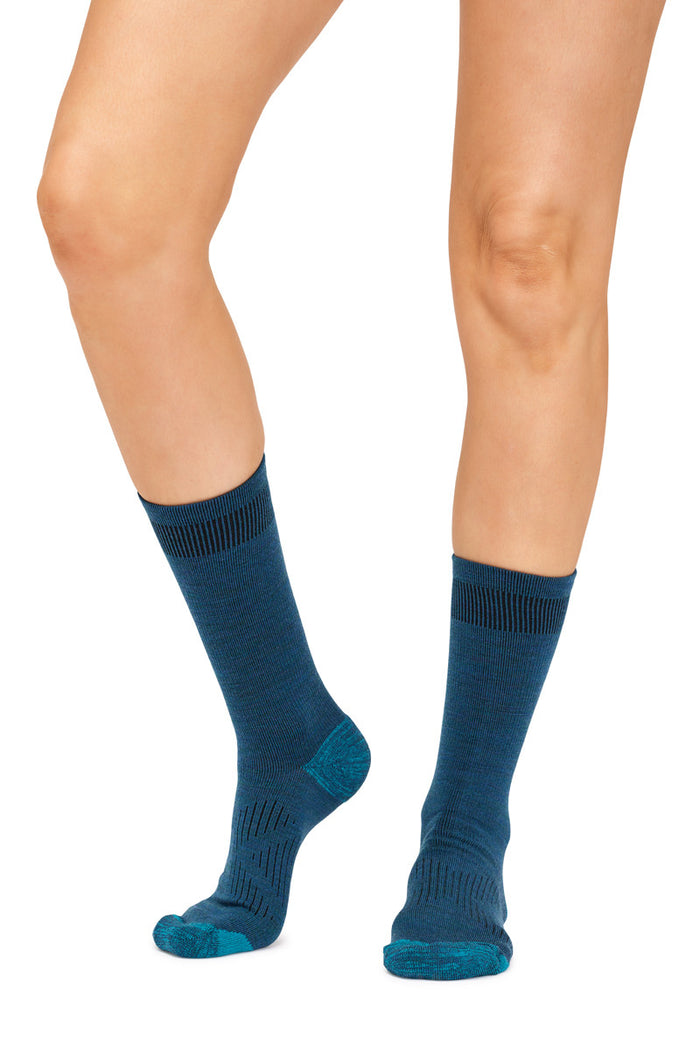 Women's Overlander® Merino Wool Lifestyle Crew Socks- Teal Melange