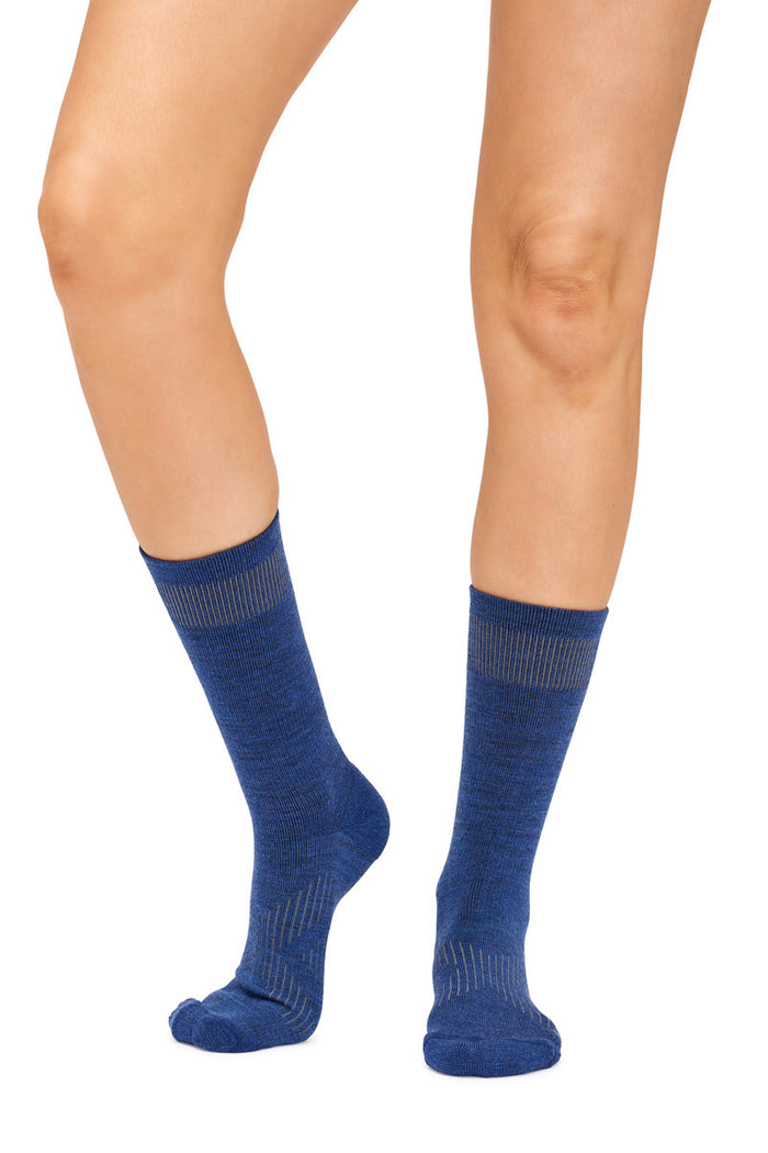 Women's Overlander® Merino Wool Lifestyle Crew Socks- Navy Melange