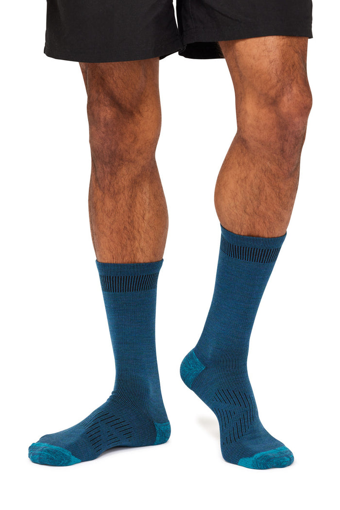 Men's Overlander® Merino Wool Lifestyle Crew Socks- Teal Melange