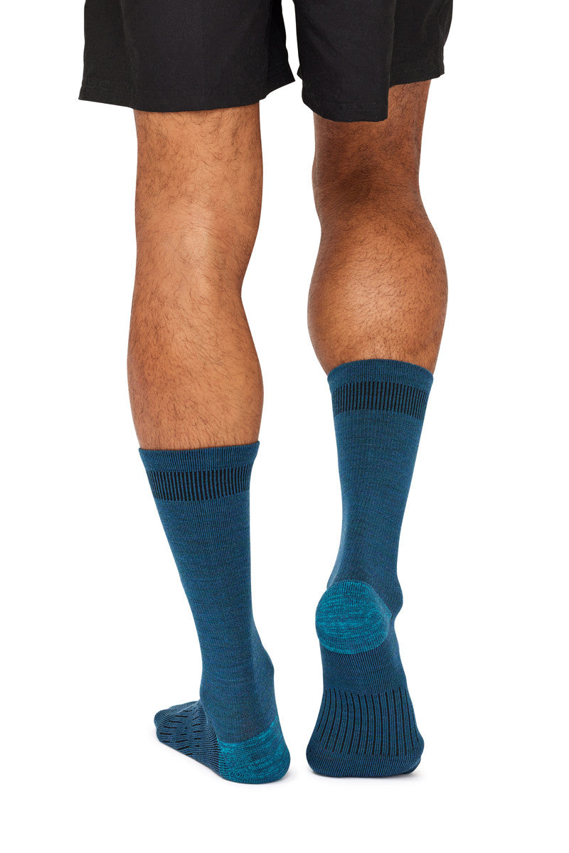 Men's Overlander® Merino Wool Lifestyle Crew Socks- Teal Melange