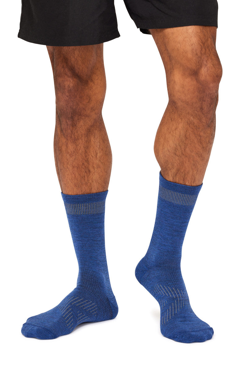 Men's Overlander® Merino Wool Lifestyle Crew Socks- Navy Melange