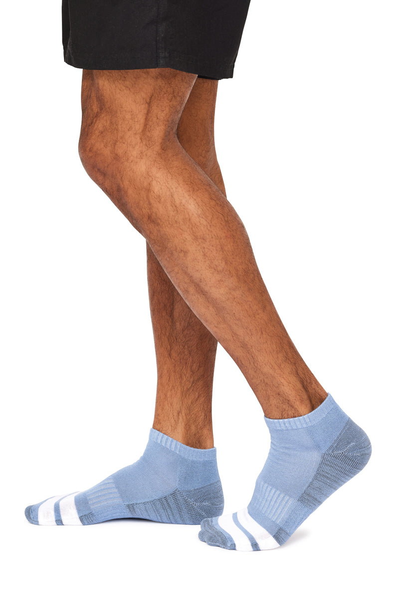 Men's Bamboo Low Cut Action Socks with Arch Support- 3 Pack - Assorted