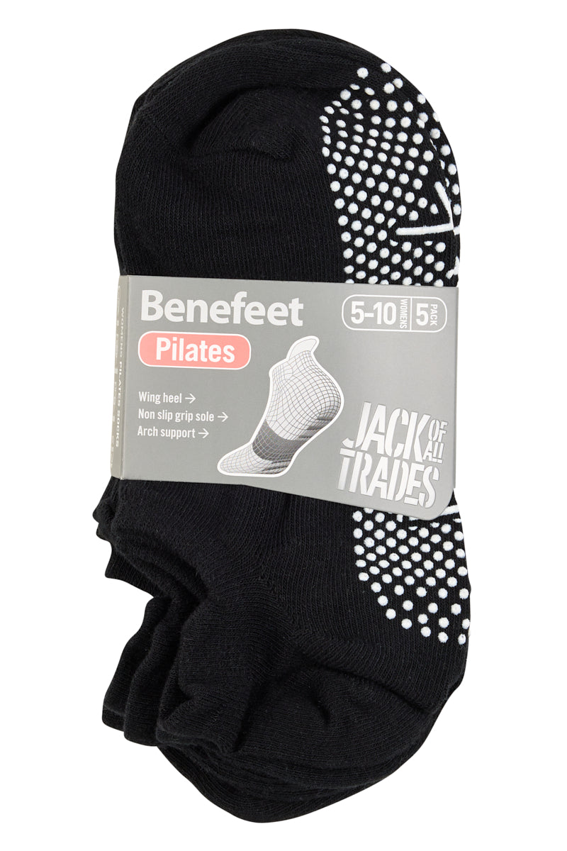 Cotton Grip Socks - 5 Pack- Lightweight