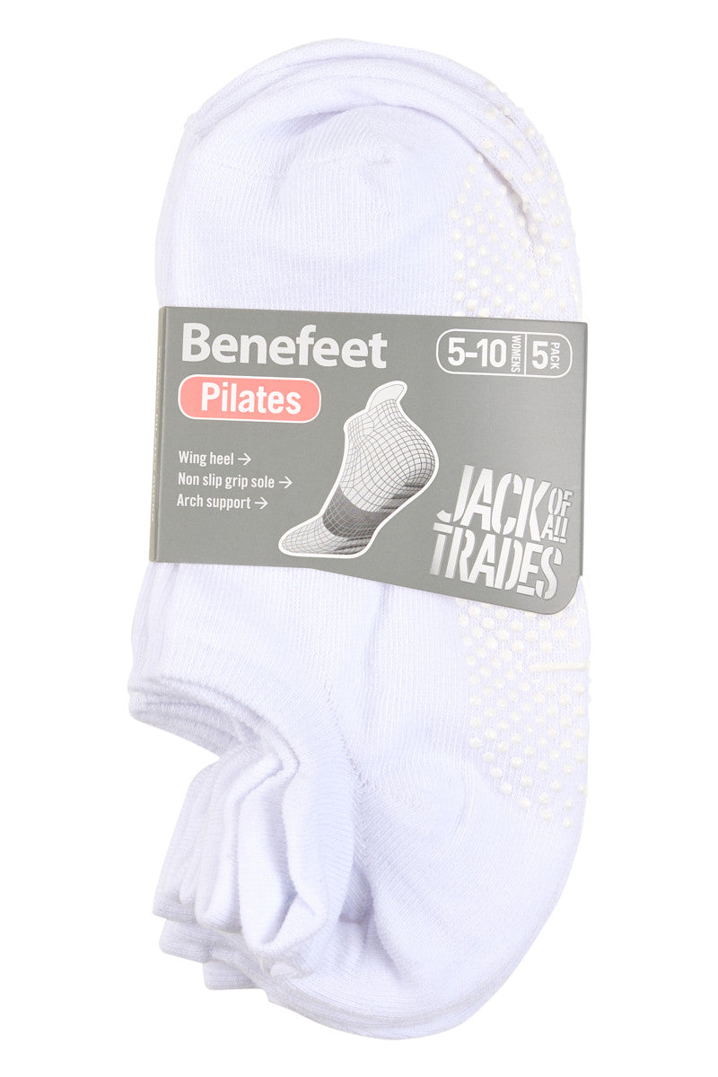 Cotton Grip Socks - 5 Pack- Lightweight