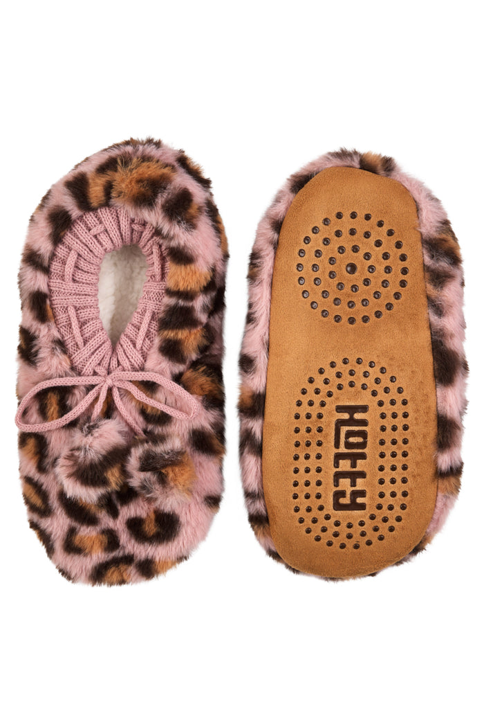 Pink Leopard Sherpa Hotty Socks