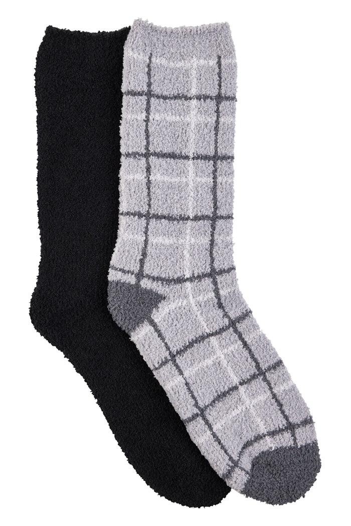 Fluffy Socks-  2 Pack - Plaid
