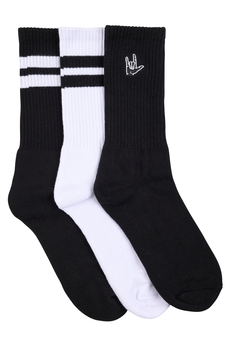 Men's Cotton Rich Crew Sport Style Socks with Cushion Foot- 3 Pack