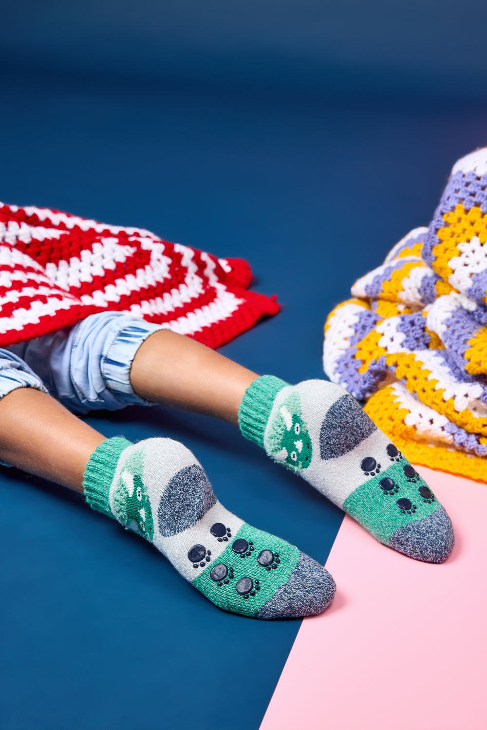 Brushed Thermal Hotty Socks- Dinosaur