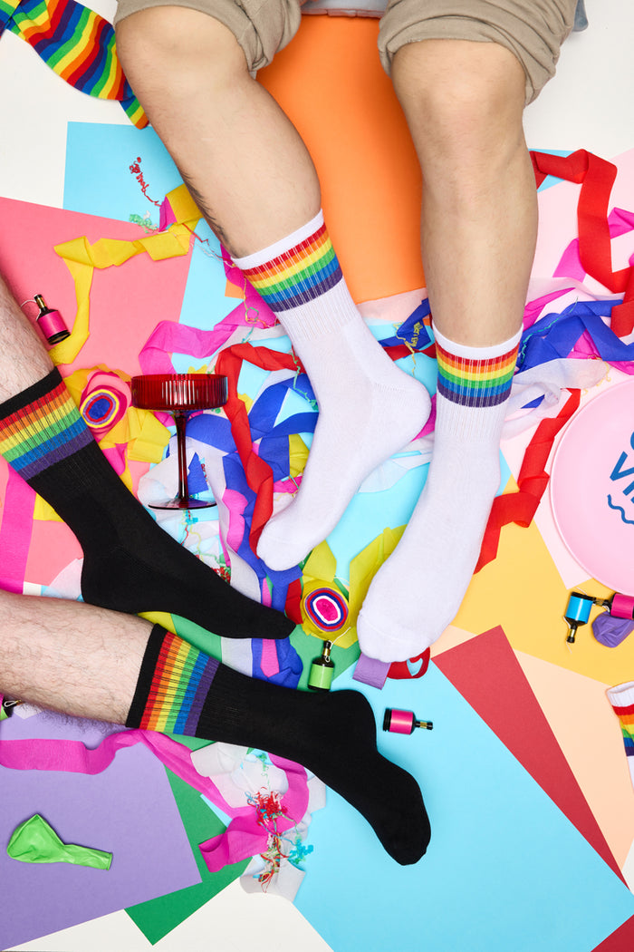 Pride Sporty Crew Socks-Black