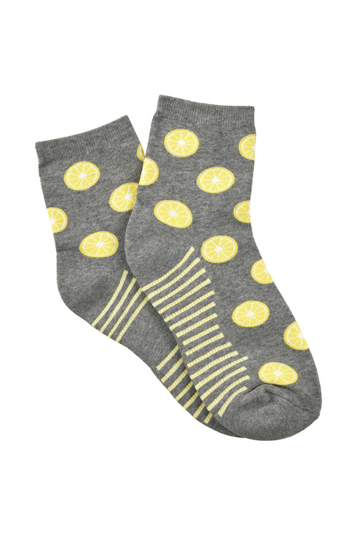 Women’s Aromatherapy™ Cotton Quarter Crew Socks with Massaging Soles - Invigorating Lemon
