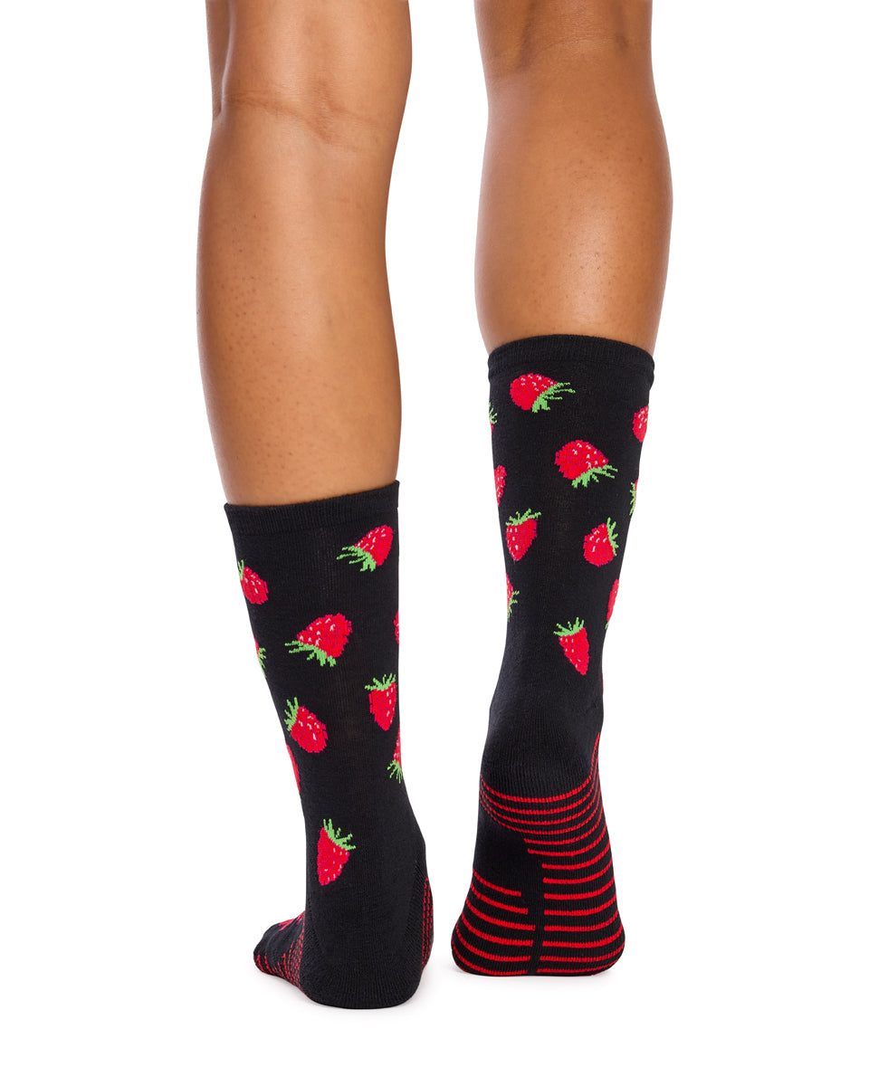 Men’s Aromatherapy™ Cotton Half Crew Socks with Massaging Soles - Energising Raspberry