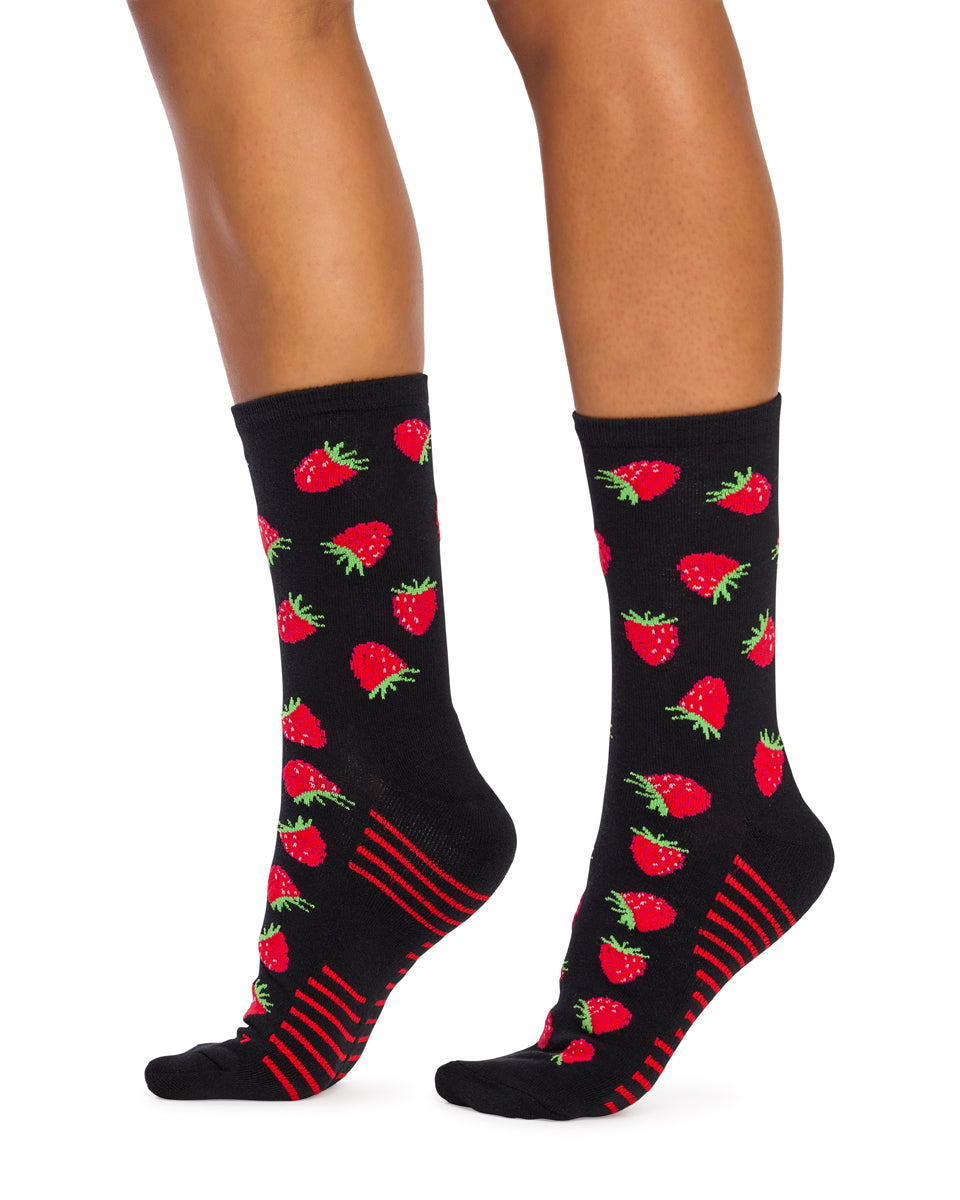 Men’s Aromatherapy™ Cotton Half Crew Socks with Massaging Soles - Energising Raspberry