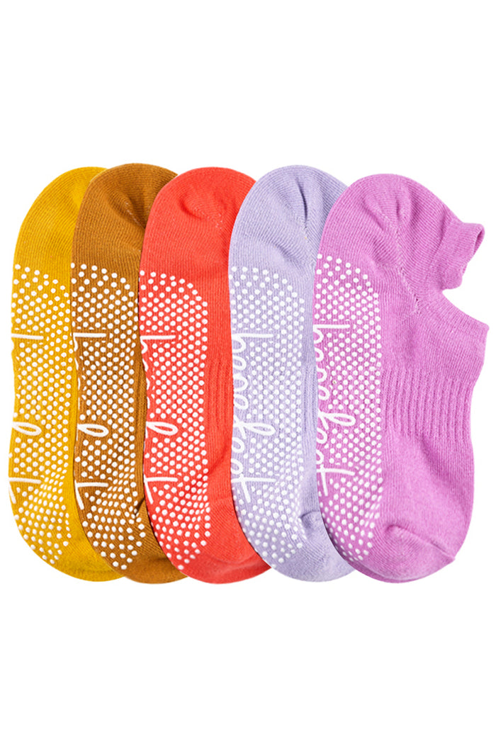 Cotton Grip Socks - 5 Pack- Lightweight - Spice