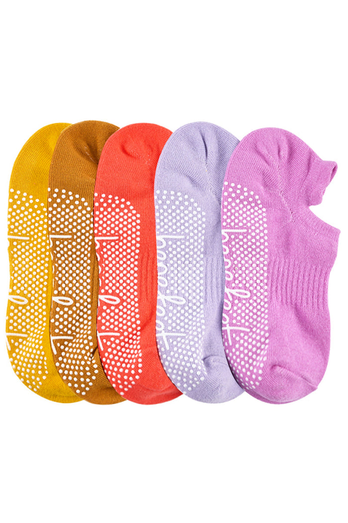 Cotton Grip Socks - 5 Pack- Lightweight - Spice