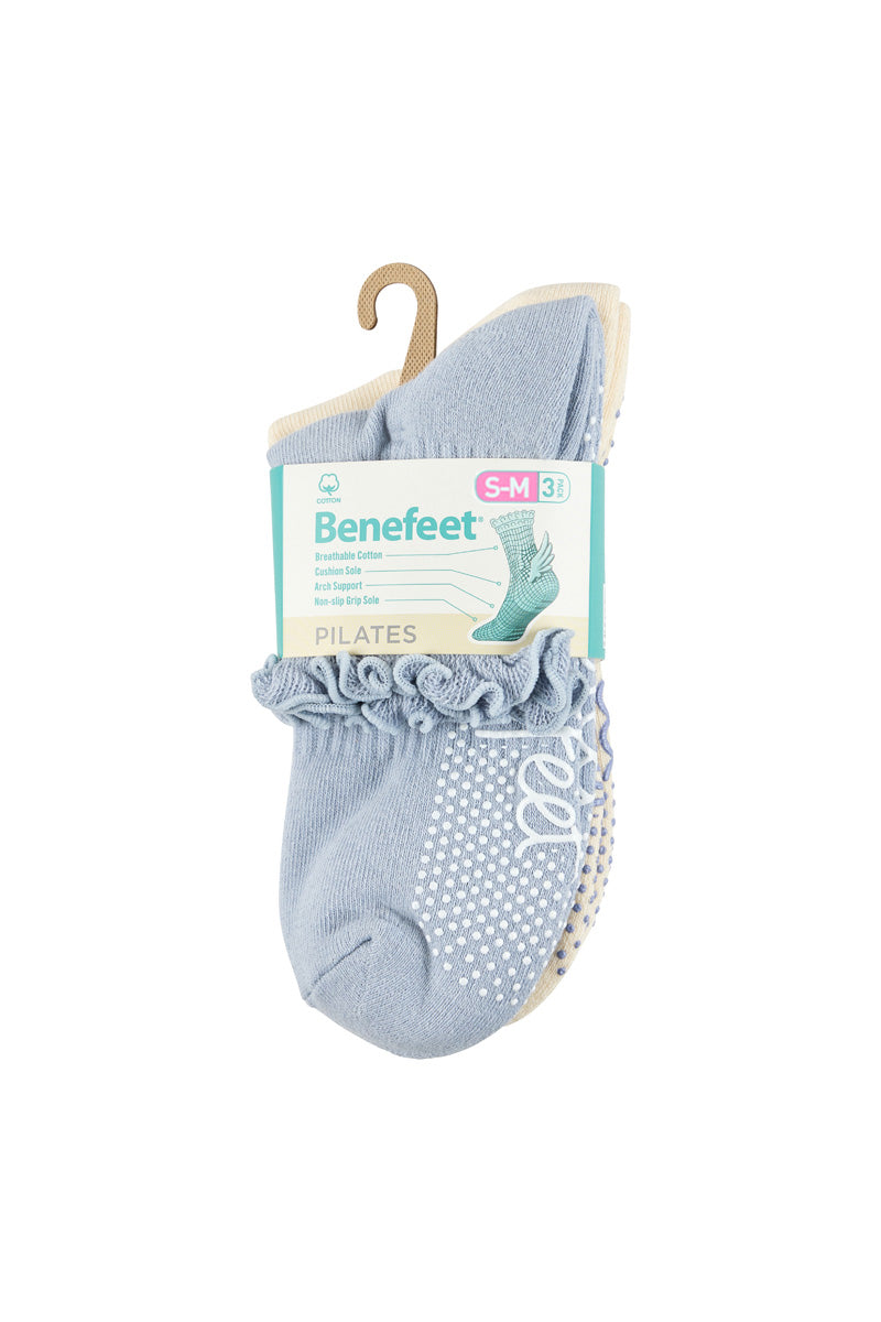 Cotton Frill Grip Socks - 3 Pack- Cushion Sole