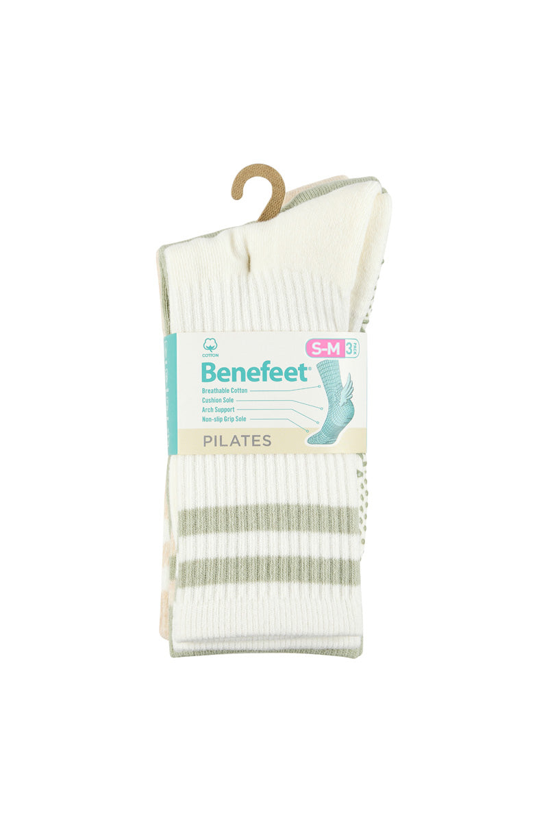 Cotton Retro Grip Socks -3 Pack- Cushion Sole