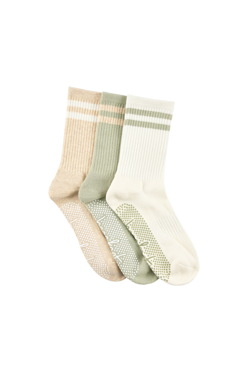 Women's Cotton Crew Pilates Socks 3 Pack