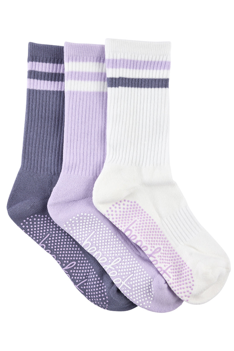 Cotton Retro Grip Socks -3 Pack- Cushion Sole