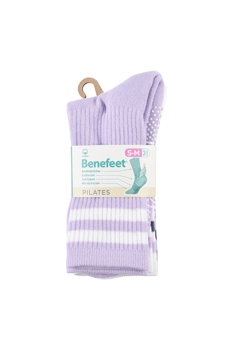 Cotton Retro Grip Socks -3 Pack- Cushion Sole